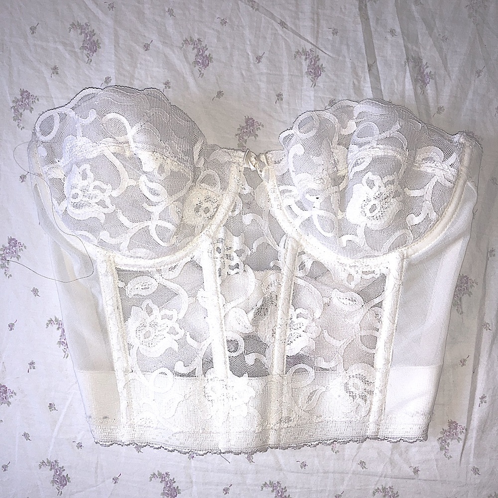 White lace corset top